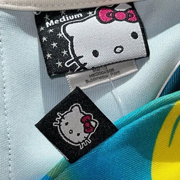 Hello Kitty Sanrio Multi Color Tropical Scuba Bodycon Dress - Picture 2 of 13